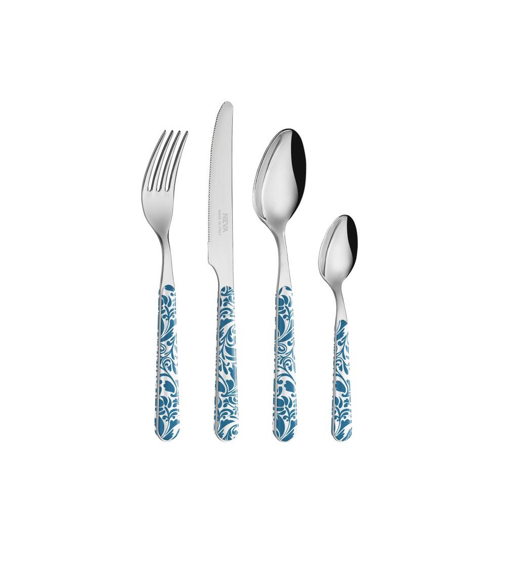 Set 24 Pezzi Posate Moderne - Vintage Blu Ottanio - 