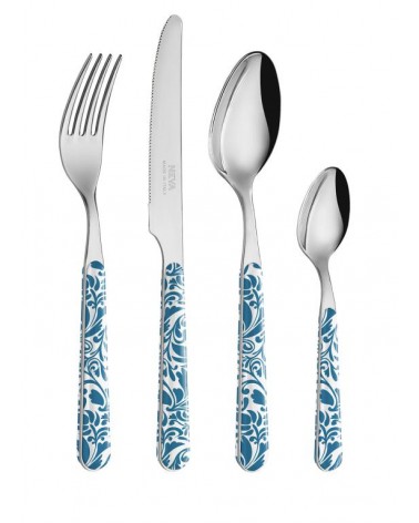 Set 24 Pezzi Posate Moderne - Vintage Blu Ottanio - 