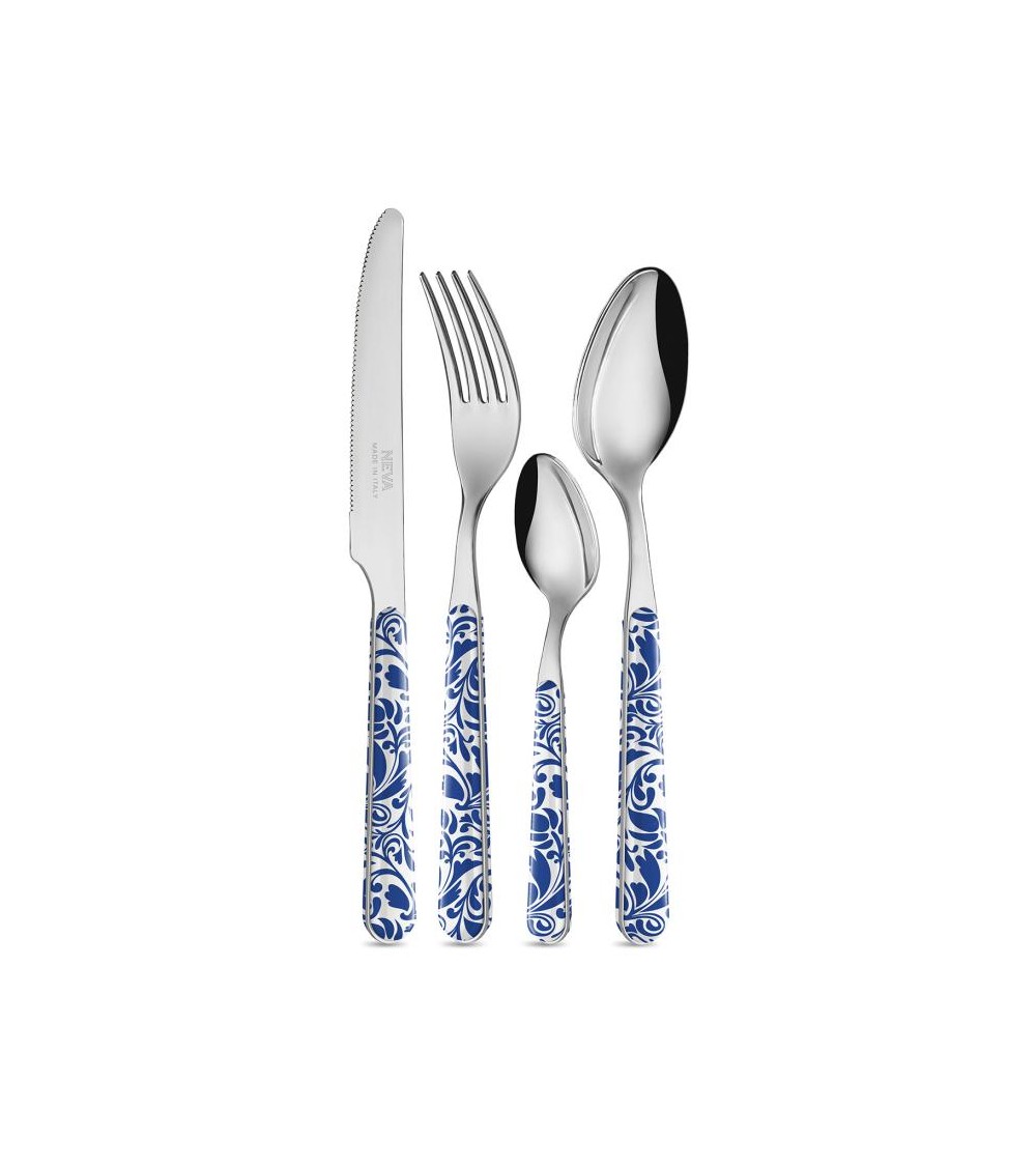 Set de 24 Couverts Modernes - Bleu Vintage - 