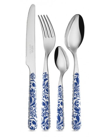 Set de 24 Couverts Modernes - Bleu Vintage - 