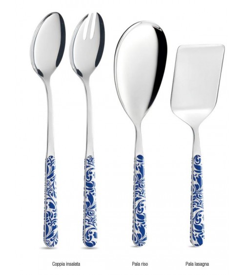 Vintage Blu - Set 4 Pezzi Posate da Portata - 