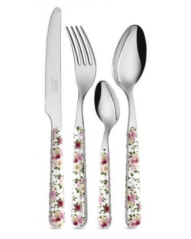 Set 24 Pezzi Posate Provenzali - Roses Rosa - 