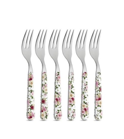 Set 8 Pz Posate da Dolce Shabby Chic - Roses Rosa - 