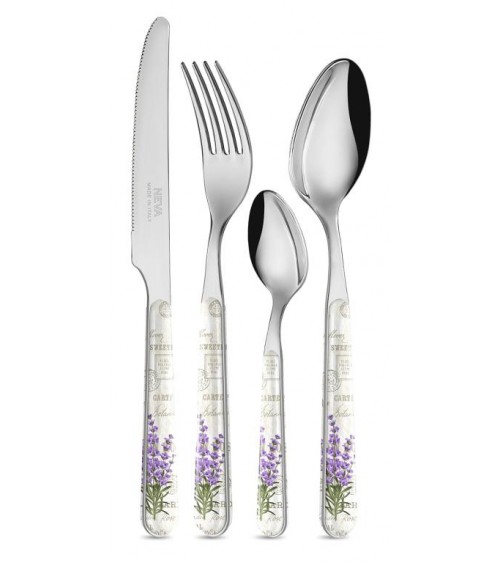 Set 24 Pezzi Posate Provenzali - Lavanda Vintage Botanica - 
