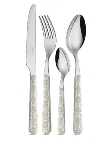 24 Piece Shabby Chic Cutlery Set - Light Blue Damask -  - 8053800187527