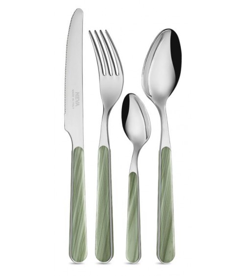 Set von 24 Teilen moderner Besteck - Salvia Green Tannen - Tester -