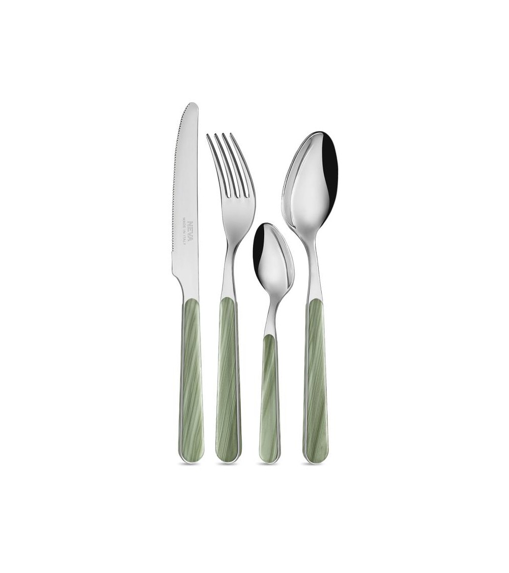Set von 24 Teilen moderner Besteck - Salvia Green Tannen - Tester -