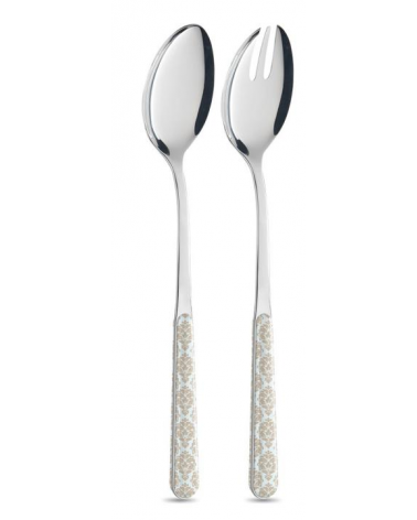 Light Blue Damask - Set of 4 Serving Cutlery -  - 8056600482335