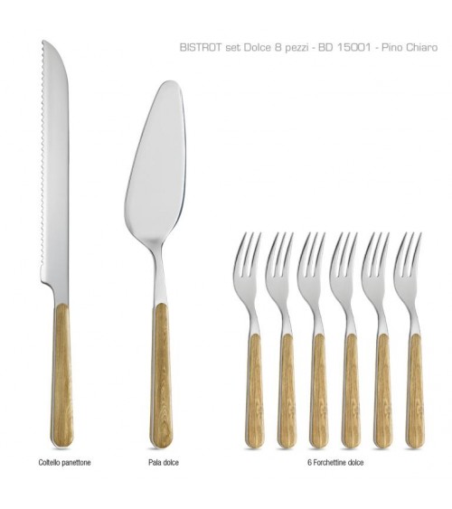 Set 8 Pz Posate da Dolce - Pino Chiaro - 