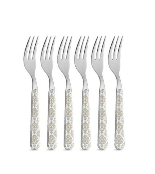 Set 8 Pz Posate da Dolce - Damascato Azzurro - 