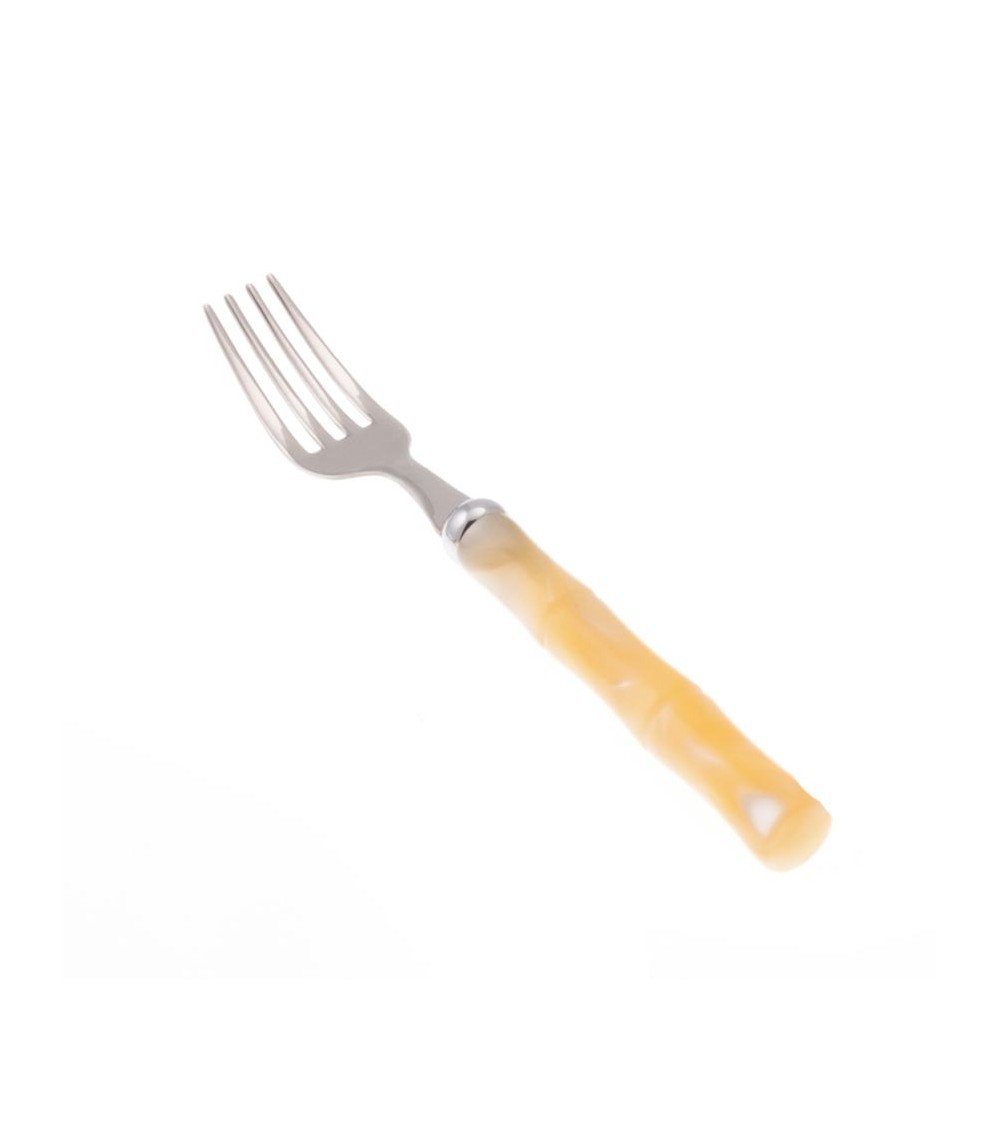 Bamboo Mother of Pearl Handle - Set of 6 Fruit Forks - Rivadossi Sandro - ivory