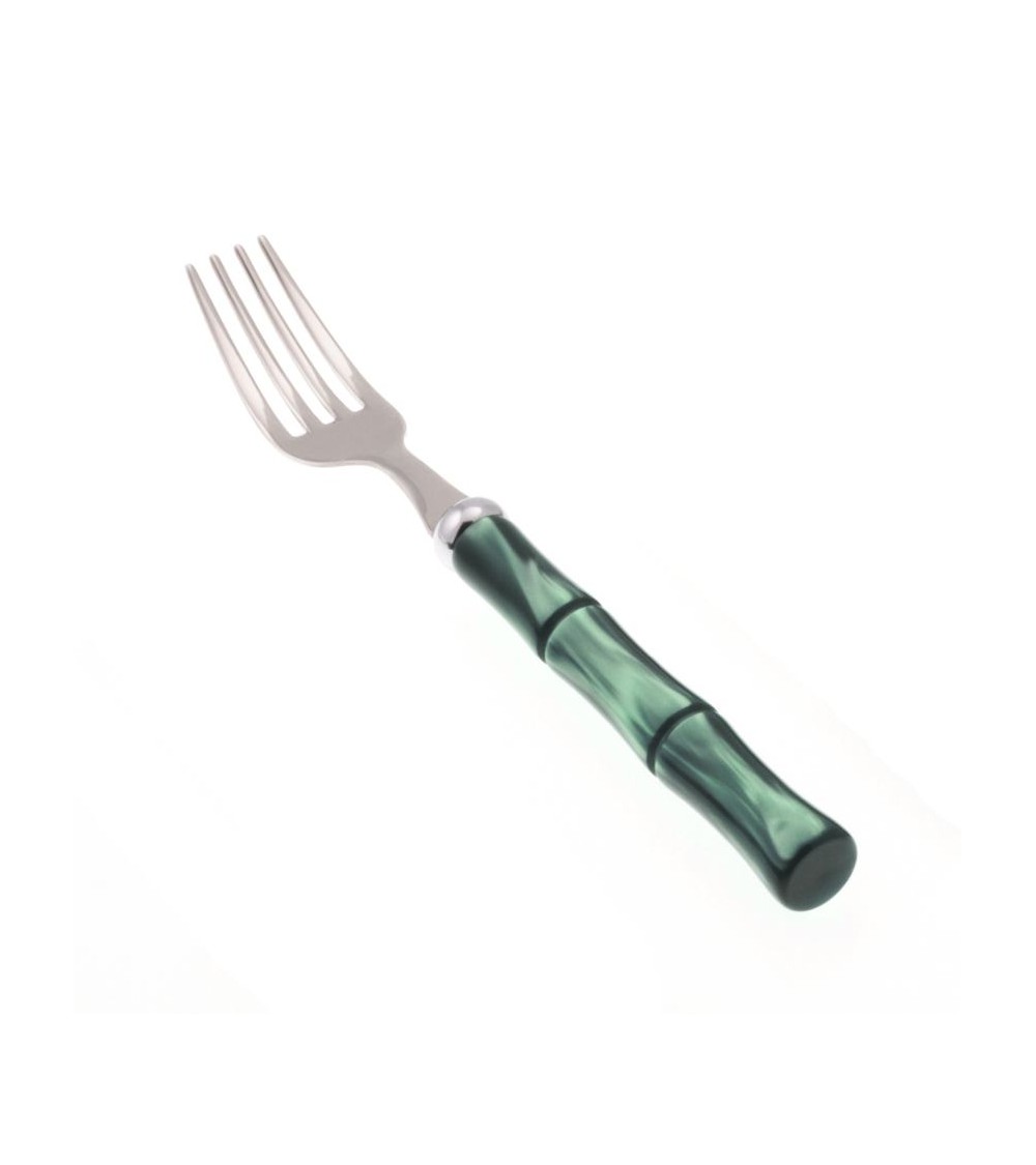 Bamboo Manico Madreperla - Set 6 Pezzi Forchetta Frutta - Rivadossi Sandro - verde