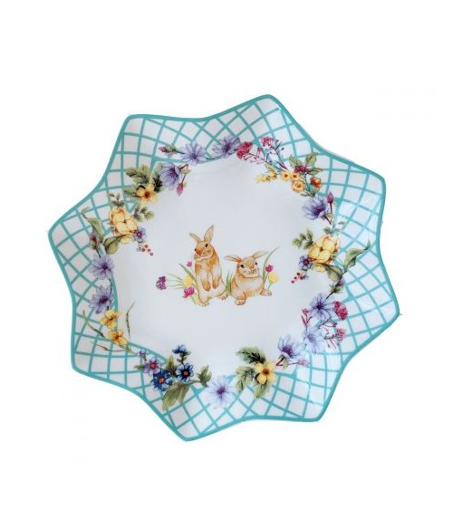 Dessertteller aus Keramik mit Osterdekoration "Spring Easter" - Royal Family - 