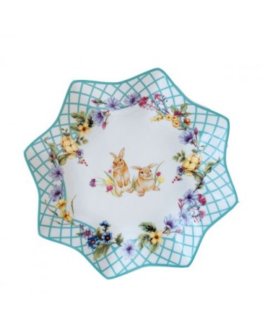 Piatto Dolci in Ceramica con Decoro Pasquale "Spring Easter" - Royal Family - 