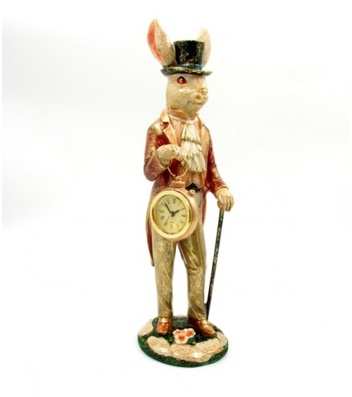 Lapin de Pâques décoratif avec bâton et montre -