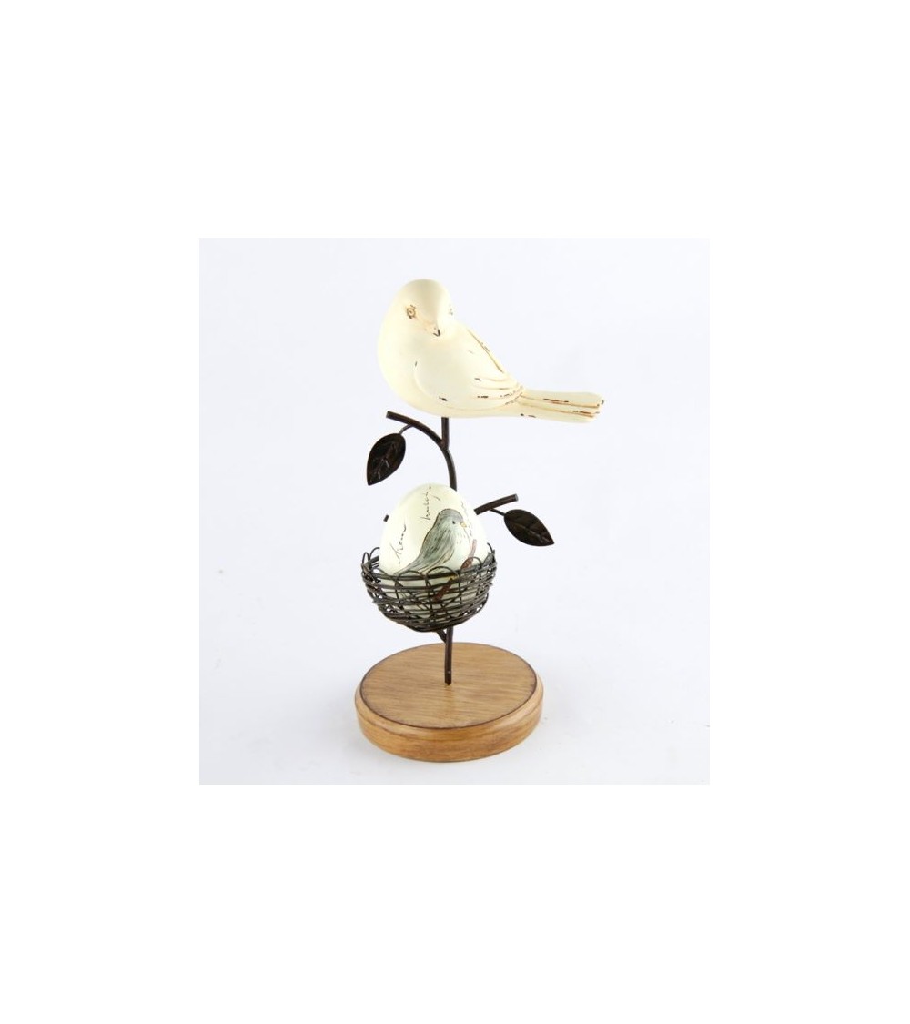 Ivory bird with vintage metal nest "Easter Edition" - Royal Family -