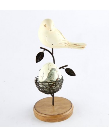 Elfenbein Vogel mit Vintage Metal Nest "Ostern Edition" - Royal Family -