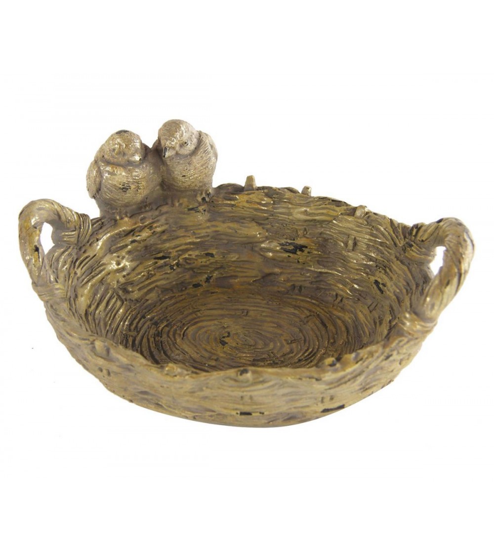 Panier Nid avec Paire de Petits Oiseaux - Famille Royale - 