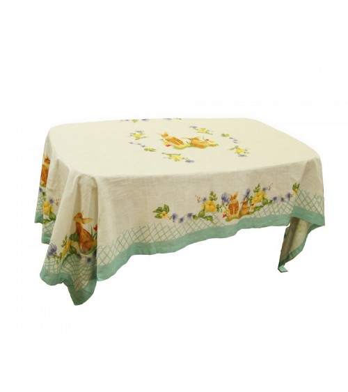 Tovaglia Pasquale in Tessuto "Spring Easter" cm 140 x 140 - Royal Family - 