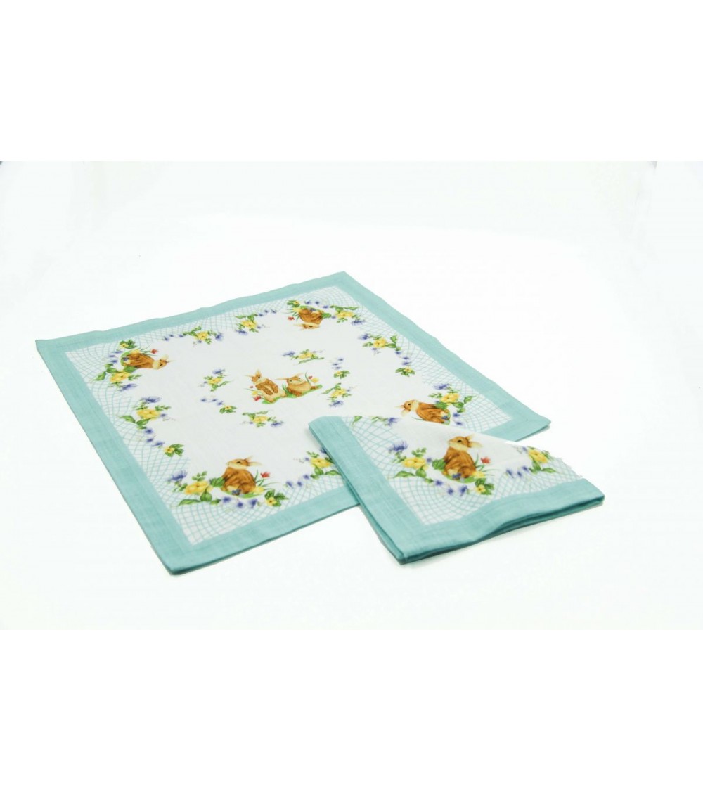 Pack 6 serviettes de Pâques en tissu "Saster Pâques" - Famille royale -
