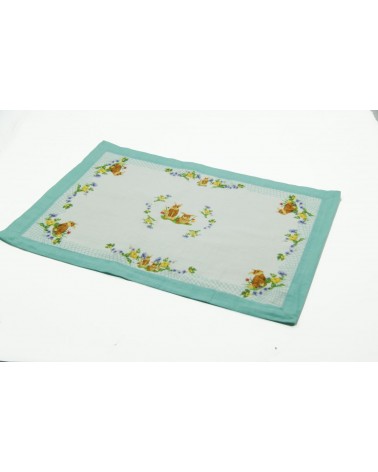 Ensemble 2 nappes américaines de Pâques en tissu "Saster Pâques" - Famille royale -
