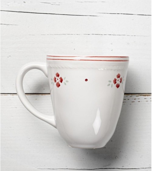 Mug style provençal décoré de fleurs rouges - 