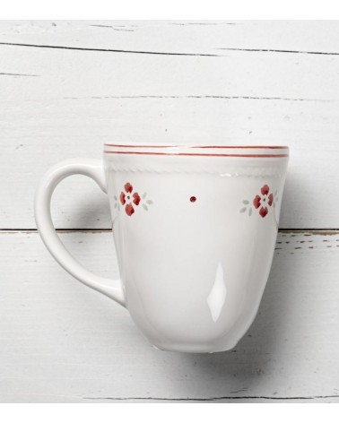 Tasse im provenzalischen Stil, verziert mit roten Blumen - 