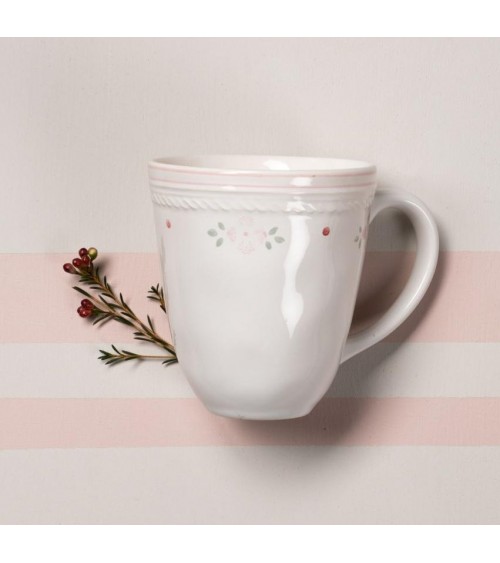 Mug Shabby Chic en Céramique Fleurs Roses - 