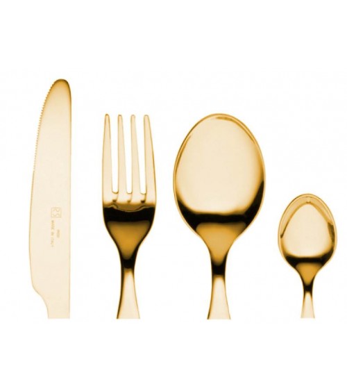 Norma Antico - Posate Acciaio Inox 18/10 Pvd Oro Opaco - 