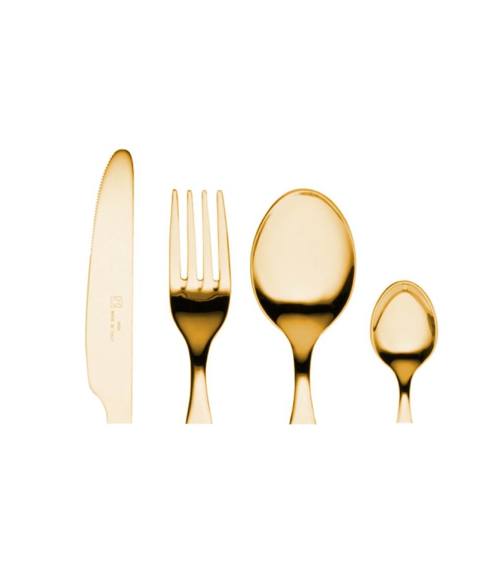 Norma Antico - Posate Acciaio Inox 18/10 Pvd Oro Opaco - 