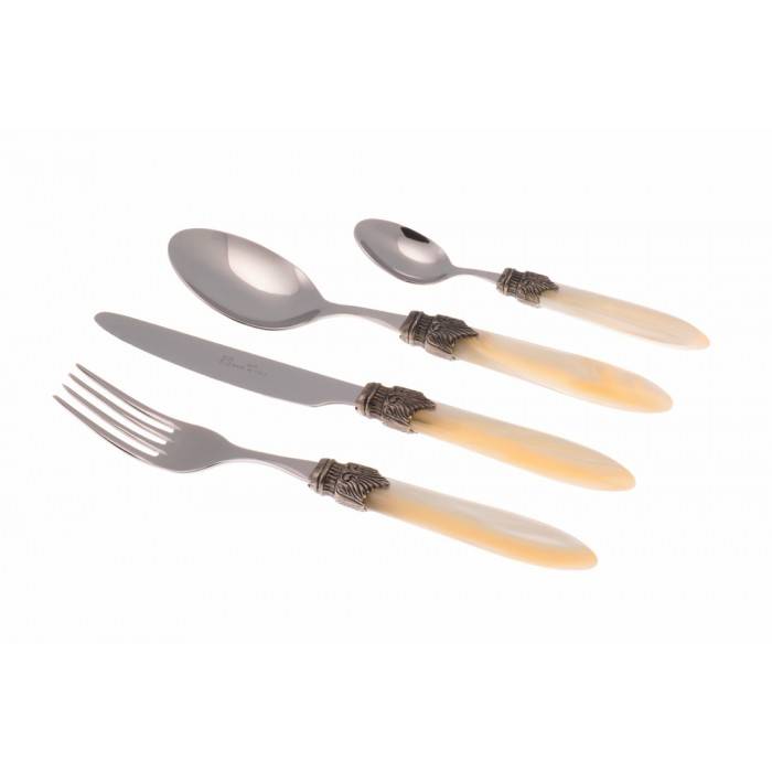 Set 4tlg Tischgedeck Farbiges Perlmuttbesteck Rivadossi - Laura - 
