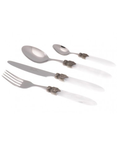 Set 4tlg Tischgedeck Farbiges Perlmuttbesteck Rivadossi - Laura - 