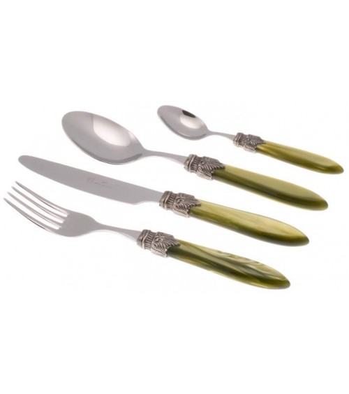 Set 4tlg Tischgedeck Farbiges Perlmuttbesteck Rivadossi - Laura - 