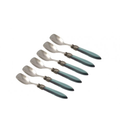 Set 6 Pcs Ice Cream Spoons - Laura - Pearly Handle - Rivadossi Sandro -  - 