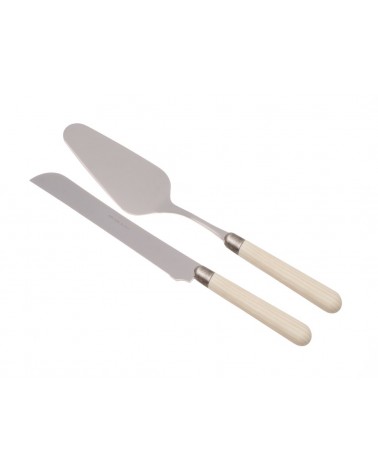 Cortina Set 2 Pieces Shovel and Cake Knife - Wood Effect Handle -  - 