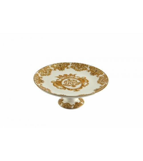 Mini Porzellankuchen erhöhte Goldkante - Blanche Royal -