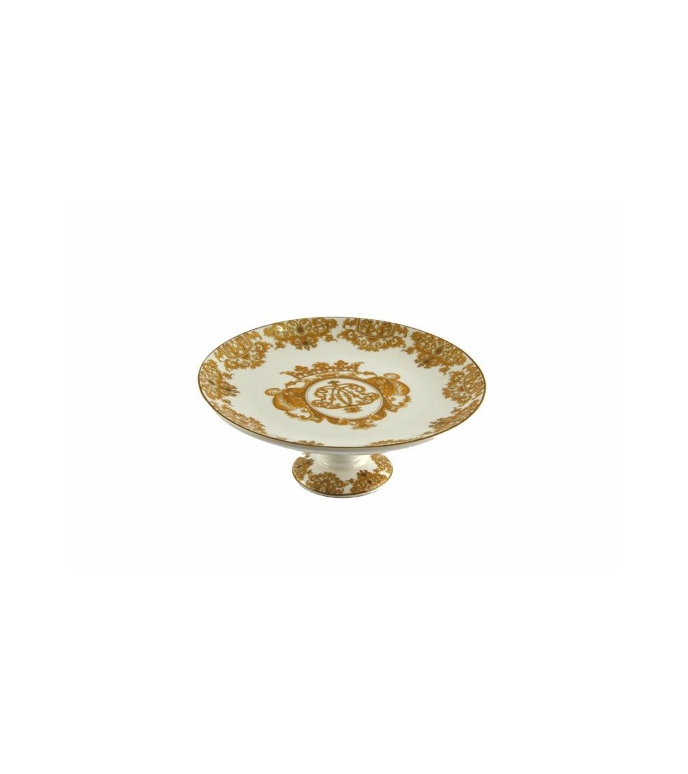 Mini porcelain cakes raised gold edge - Blanche Royal -