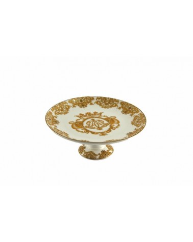 Mini porcelain cakes raised gold edge - Blanche Royal -