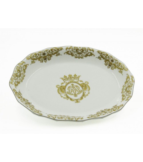 Bocative dish in porcelain decorations gold - Blanche Royal -