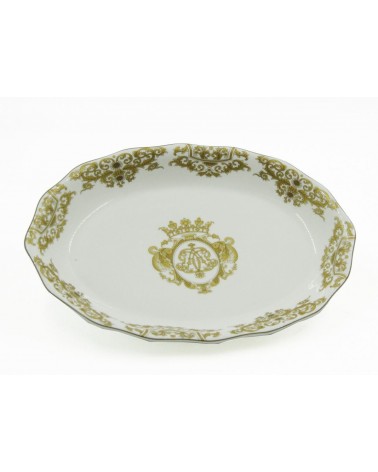 Bocative dish in porcelain decorations gold - Blanche Royal -