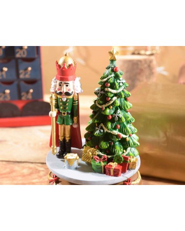 Boîte à musique rotative avec Casse-Noisette et Sapin de Noël en Résine - 