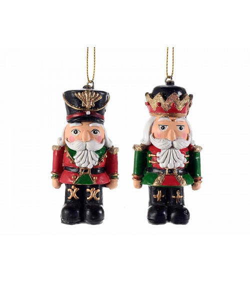 Set 6 Schiaccianoci in Resina da Appendere con Decori Glitter - 