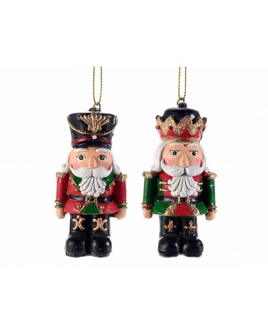 Set of 6 Resin Nutcrackers to Hang with Glitter Decorations -  - 