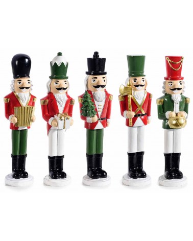 Set 5 Nussknacker aus farbigem Harz zum Aufstellen - 