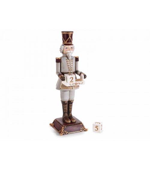Casse-Noisette en résine avec détails dorés et calendrier - 