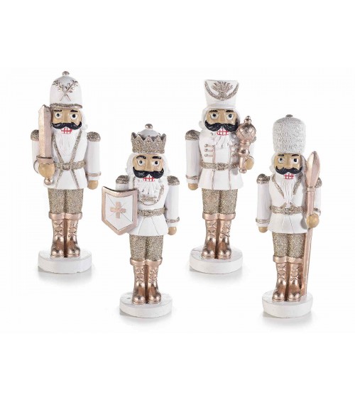 Set 8 Soldatini Schiaccianoci in Resina con Dettagli Glitter - 
