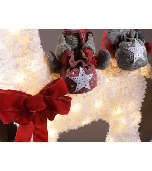 Snow-covered Metal Reindeer with Warm White Led Lights -  - 