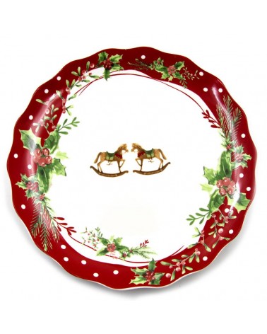 Servizio di Piatti Natalizi in Porcellana 18pz - Christmas Holly -