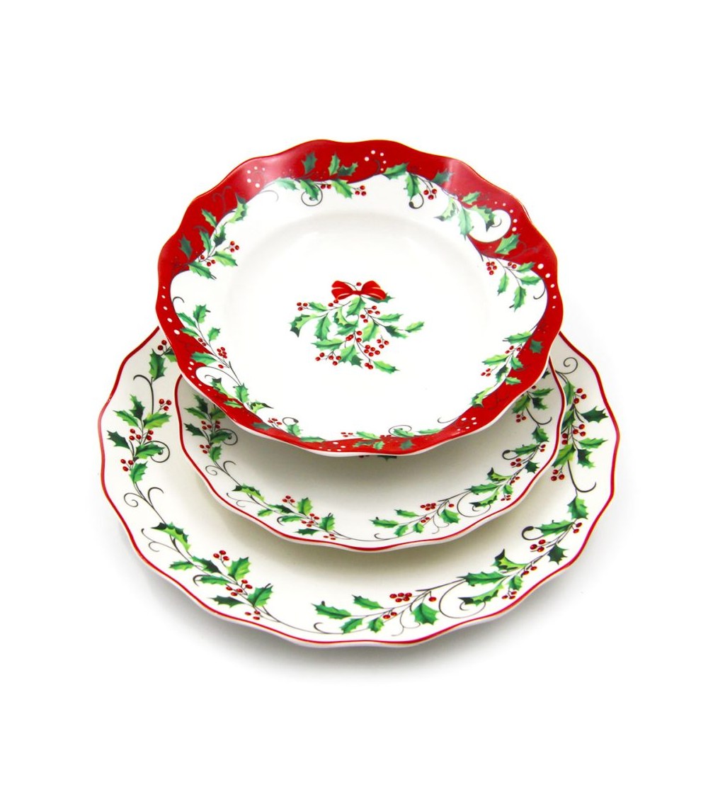 18 Piece Porcelain Dinner Set "Christmas" - Royal Family -  - 