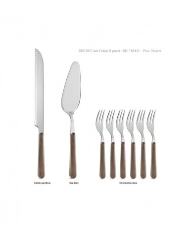 Modern Dessert Cutlery Set 8 Pcs - Country Chic - Acacia -  - 